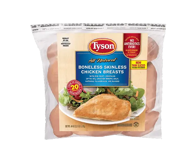 Individually Frozen Boneless Skinless Chicken Breasts