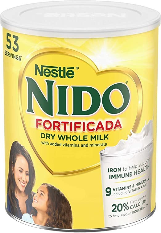 NIDO Fortificada Powdered Drink Mix - Dry Whole Milk Powder with Vitamins and Minerals - 56.4 Oz (3.52 LB) Caniste